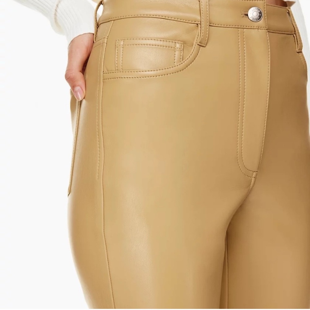 Aritzia - Wildfred vintage tan faux leather pants